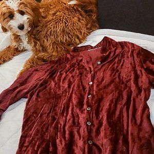 Vintage velvet button-up with drawstring back (Size M?)